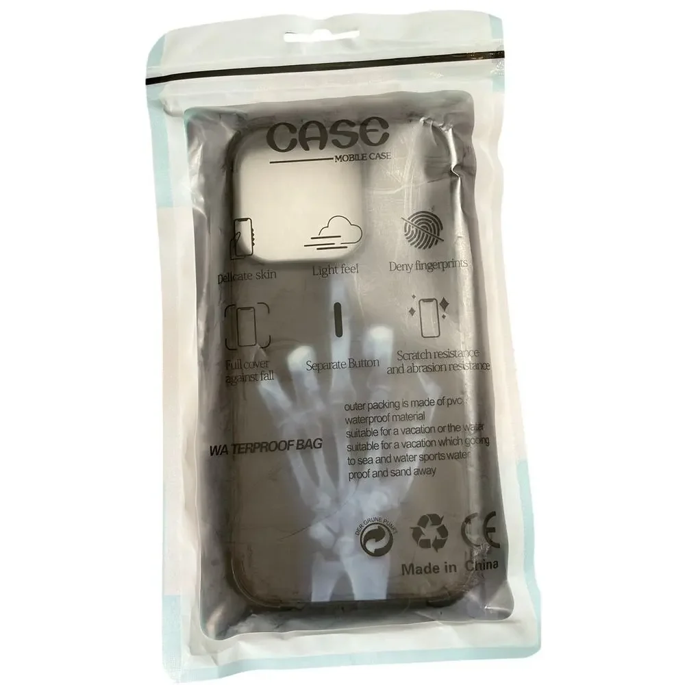 IPhone 16 Pro 6 inch Phone Case (Black Skelonton Had Middle Finger)